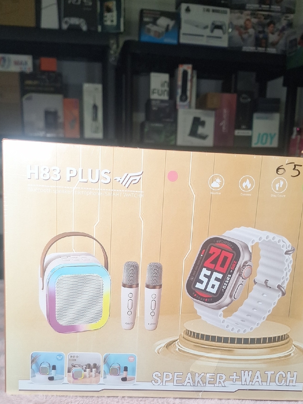 H83 PLUS Speaker + Smart Watch Set in White and Multicolor